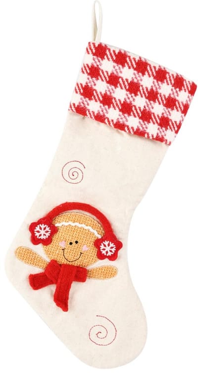 Dekoratief | Kerstkous cookie, rood/wit, stof, 20x40cm | A255974
