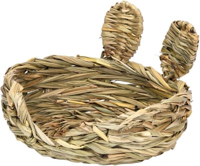 Konijnenbedje Gras - Nestelen Onderlegger - Knaagdier Welzijn - Natuurlijk Materiaal - 22.5 x 16 cm - Natuurlijk