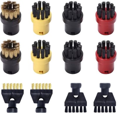 Set van 12 Vervangborstels voor Stoomreinigers - Accessoires voor Effectieve Reiniging van Hardere Vloeren en Tapijten