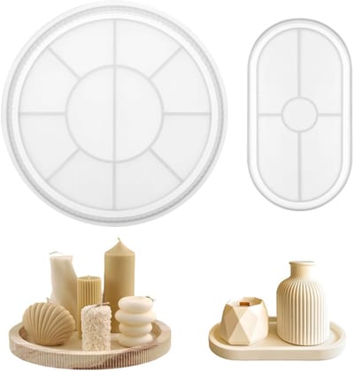 Dailygoods- Siliconenvorm - 2 Stuks - Gietvormen voor Decoratieve Tabletten - Flexibel en Duurzaam - Afmetingen 22,5 x 22,5 cm / 18 x 9,5 cm - Hoogwaardig Silicone - Gietvorm