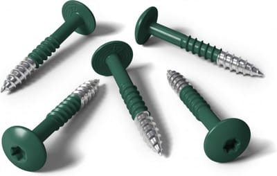 Schroef Deltafix - Montage schroeven RVS/groen -  4.8 x  32 MM.  inhoud 8 stuks.