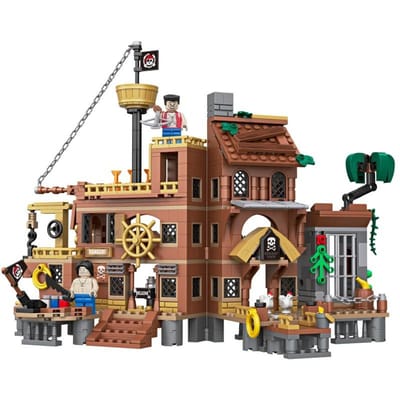 Hoge Kwaliteit Middeleeuwse Hoge Kwaliteit Pirateneiland Hoge Kwaliteit Fort Hoge Kwaliteit Bouwverzameling kit - Hoge Kwaliteit Met Hoge Kwaliteit Schip no box