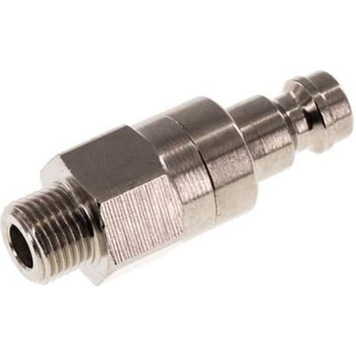 Vernikkeld Messing DN 5 Luchtkoppeling Insteeknippel G 1/8 inch Buitendraad Double Shut-Off - CLP5-M-BN-SV-018