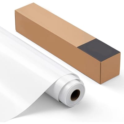 Vinyle Thermocollant HTV Vinyle à Repasser Rouleau 304,8 x 7260mm Blanc Brillant