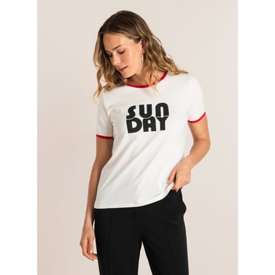 IVY BEAU Semma Tops - Off White/Red - maat 34