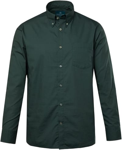 Boston Park - Heren - Overhemd lange mouwen minimalistisch motief Comfort Fit - Bosgroen - Maat 6XL