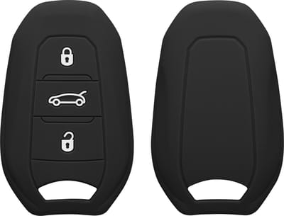 kwmobile autosleutel hoesje geschikt voor Peugeot Citroen 3-knops Smartkey autosleutel (alleen Keyless Go) hoes - TPU autosleutel behuizing - Beschermende auto sleutel case - Sleuteletui in mat zwart