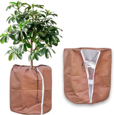Thermal Pot Bescherming - 50 x 45 cm - Tuin Protective Zak - Winter Plant Bescherming met Ritssluiting en Touwtje