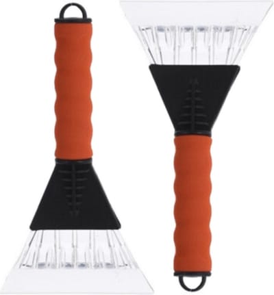 2x stuks ijskrabber/raamkrabber auto met foam gripï¿½- Rood - Kunststof - 26 x 13 cm - Ruitenkrabber