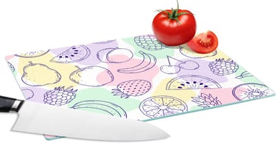 Glazen Snijplank - 28x20 - Patroon - Eten - Zomer - Snijplanken Glas