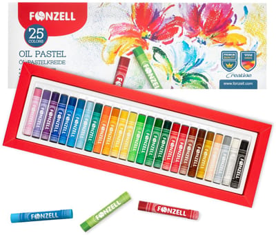 Fonzell Oliepastel set – premium quality oliekrijt – 25 kleuren pastelkrijtjes