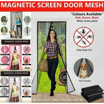 Muskietennet - MKK - H210 cm x B100 cm - Zwart polyester - Magnetische bevestiging - Voor deur