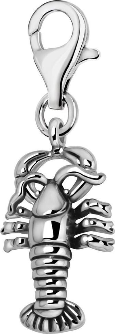 Quiges – Charm – Hanger - 3D Kreeft - Verzilverd - karabijnslot - geschikt - voor - Bedelarmband - QHC141