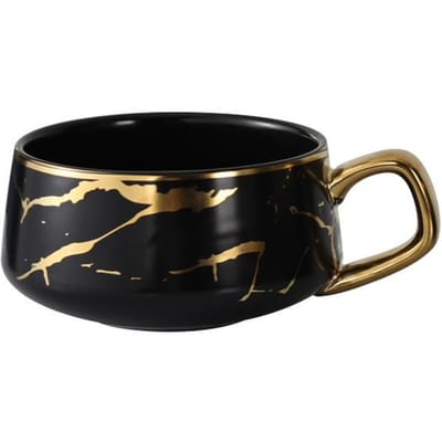 Nordic Marmer Textuur Keramische Koffiekop Creatieve Kantoor Thuis Mok met Deksel Set Koffiekop voor Koppels Afternoon Tea Vakantiecadeau 301-400ml