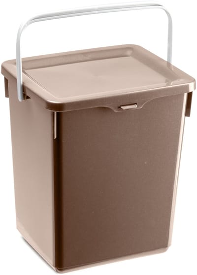 Plasticforte Opbergbox of keuken GFT afval bakje - kunststof - met deksel - beige - 5 Liter - 20 x 17 x 23 cm