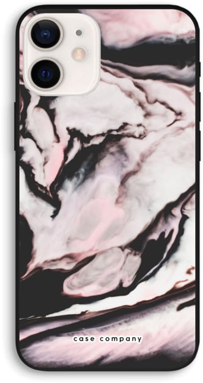 Case Company® - Hoesje geschikt voor iPhone 12 hoesje - Roze stroom - Biologisch Afbreekbaar Telefoonhoesje - Bescherming alle Kanten en Schermrand