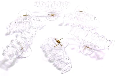 6 grote spin haarklemmen 10 cm transparant
