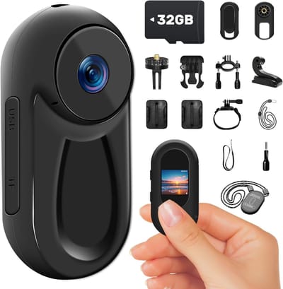 Bodycam - Action Cam - Spycam - Bewegingsdetectie - 180º Draaibare Lens - Bodycam Politie - Full HD - Zwart