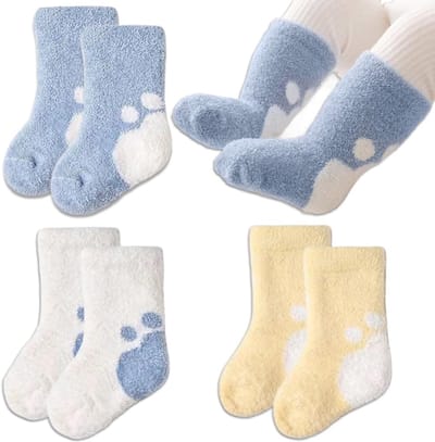 Dailygoods- Wintersokken Uniseks - 3 Paar - Antislip - Dik - Ademend - Geschikt voor 1-3 Jaar - Babysokken