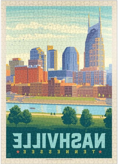 Legpuzzel Nashville Skyline - Puzzel 1000 stukjes - Ontspannen tijdverdrijf - Hoge resolutie print - 1000 Stukjes - Meerdere kleuren