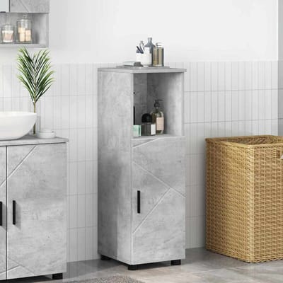 vidaXL - Badkamerkast - Beton - Grijs - 30 - x - 35 - x - 95 - cm - Bewerkt - hout, - Metaal