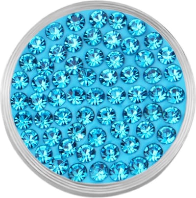 Quiges Verwisselbare RVS Mini Munt met Zirkonia Blauw - SLSRC062