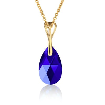 Montebello Ketting Pia DG520H - Swarovski Druppel - 925 Zilver Verguld - 16mm - 50cm