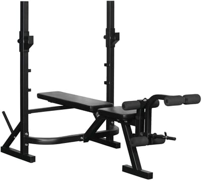 Atlasyx Fitnessbank - Halterbank - Home gym - Sportbank - Trainingsbank - Thuis fitness - Bankdrukbank - 175 x 98 x 130 cm - Zwart