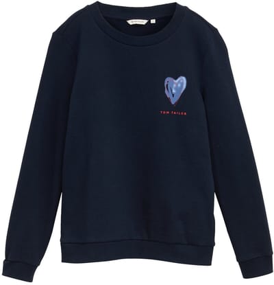 Tom Tailor - Sweater met print - Maat XS - sky captain blue