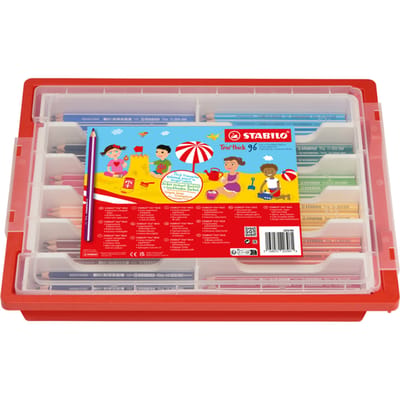 STABILO Trio Thick - Driekantige Kleurpotloden Met Extra Dikke Kern - Schoolverpakking Met 96 Stuks