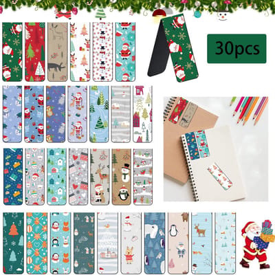 Dailygoods- Boekenleggers Magnetisch - 30 Stuks Kleurrijke Bladwijzers - Decoratieve Marker - Ideaal voor Lezers - Perfect Kerstcadeau - Veelzijdige Toepassing