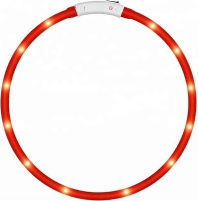 LOUZIR LED Honden halsband - Rood - 20 - 70 cm - USB Oplaadbaar