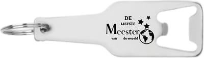Akyol - de liefste meester van de wereld flesopener - Meester - leraren docenten - cadeau - 105 x 25mm