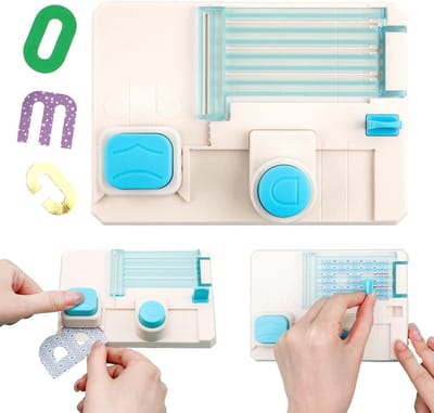 Mini Alphabet Punch Board 15 x 11 cm - Paper Hole Punches voor DIY Kaarten, Scrapbooking en Feestdecoratie, Perfect voor Banners en Handgemaakte Projecten