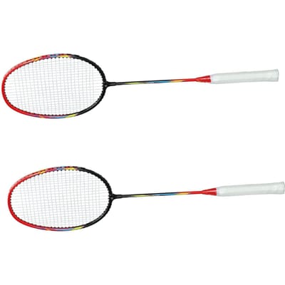 Badminton Racket Set Gesplitste Aluminiumlegering Badminton Rackets met Opbergtas voor 2 Spelers Buiten white