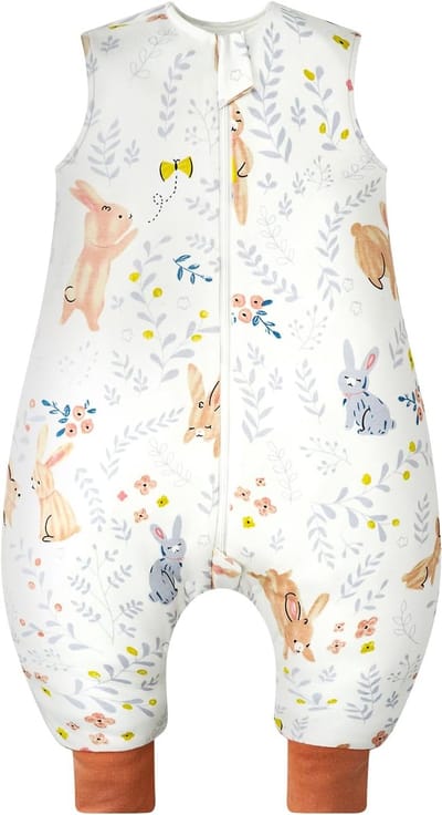 Thijox - WYTbaby Slaapzak met Voeten, 1,0 TOG, 100% Katoen, Ademend Babyslaapzak met Pijpen, Geschikt voor Jongens en Meisjes, Voor het Hele Jaar Door