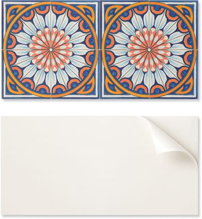 Zelfklevend vinylpaneel met print, 100x50 cm, bloemenpatroon met details.