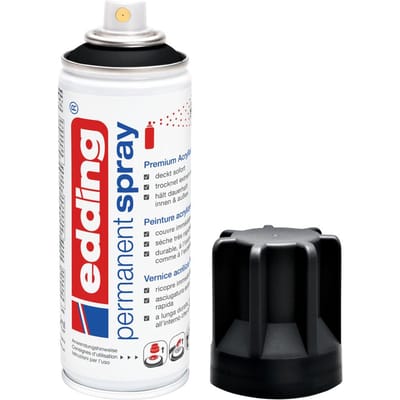edding Spray 5200, 200 ml, premium acryllak mat, spuitbreedte ca. 50-60 mm, zwart mat