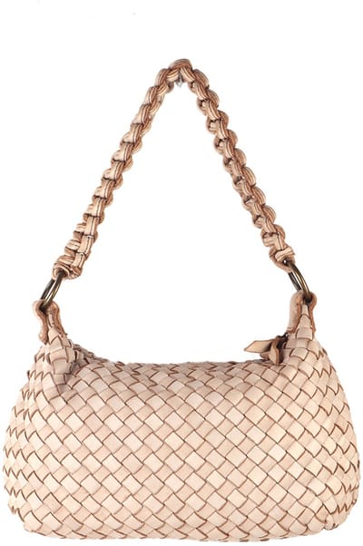 Giuliano gewassen lederen handtas Alessia - Dames - Made in Italy - Beige