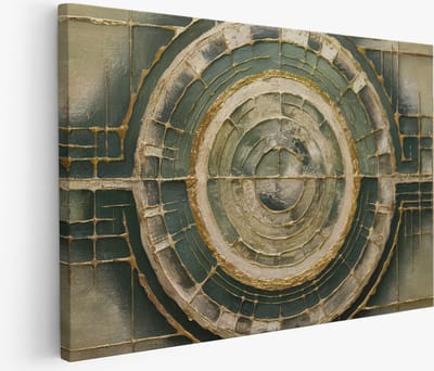 Saammp Muurcirkel Hout - boeket - Kleurrijke Bloemen - Abstract - Ø 90 - Wandcirkel - Wanddecoratie Cirkel - Muurdecoratie Woonkamer - Kantoor Decoratie
