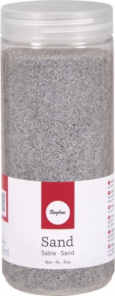 Rayher hobby Fijn decoratie zand korrels - zilver - 475 ml - zandkorrels - knutselmateriaal - 0.1 tot 0.5 mm