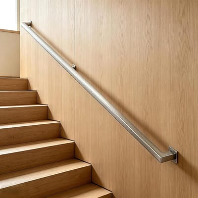 Trapleuning Beugel - Veiligheidssteun Muur - Veilig Traplopen - Roestvrij Staal - 4.5 Meter - Zilver