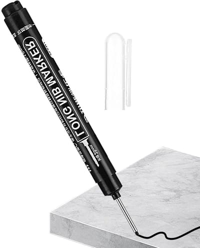 Diepe Gat Marker - Timmerman Pen - Precisie Markeren - Lange Penpunt - 20 mm Punt - Zwart