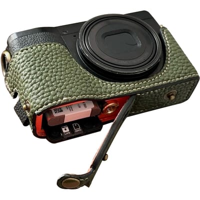 Vintage PU Lederen Cameratas Halve Body Beschermhoes met Riem voor GR IIIx GR III GRIII GR3 Verbeterde Grip Zacht