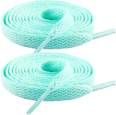 Fako Fashion - Schoenveters - Veters - Plat - 8mm - 120cm - 1 Paar - 2 Stuks - Mintgroen