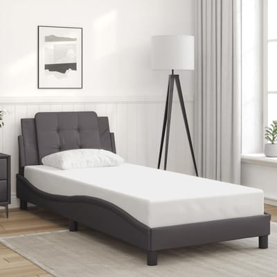 vidaXL - Bedframe - zonder - matras - "Zadar" - kunstleer - grijs - 90x190 - cm