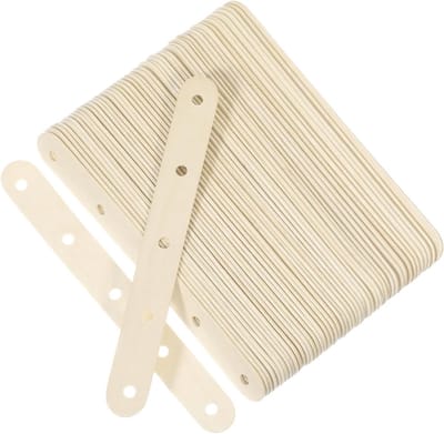 Houten Stokjes - Knutselstokjes - Creatief Knutselen - Met Gaten - 100 Stuks - Beige