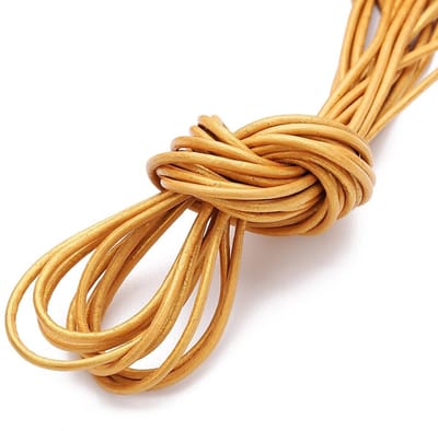 Dailygoods- Leren Touw 10 Meter - Gevlochten Leer - Rond - Kleurrijk - DIY Knutselen - Armbanden/Halskettingen - 19 Kleuren Beschikbaar - Leren Band