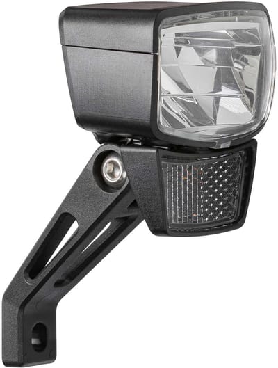 AXA Nxt 60 E‑bike Koplamp – LED Fietsverlichting – 60 Lux – 6–12 V Aansluiting – 80 m Lichtbundel – 4.500 m Zichtbaarheid – Geïntegreerde Reflector – Voorvork of Stuurbeugel