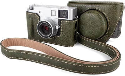 Camera Case voor Fuji X Half - PU Leren Beschermhoes met Uniek Motief, Geschikt voor Fujifilm X-Half Compact Camera, Verstelbare Schouderriem en Afneembare Draagtas